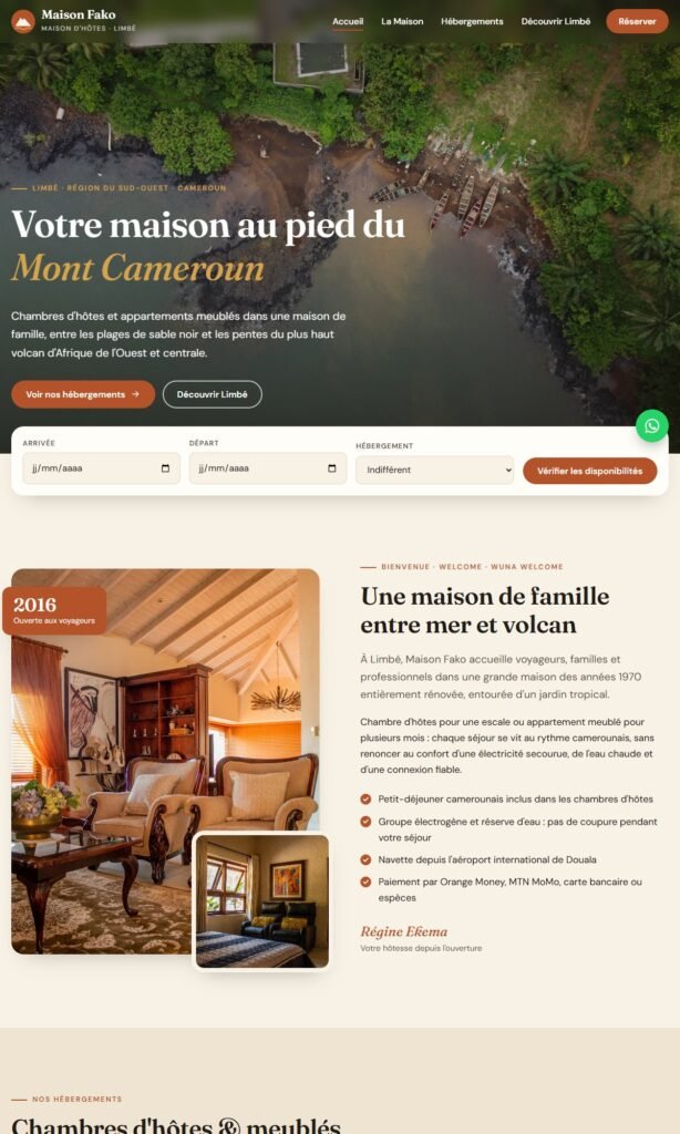 Maison Fako website – home page