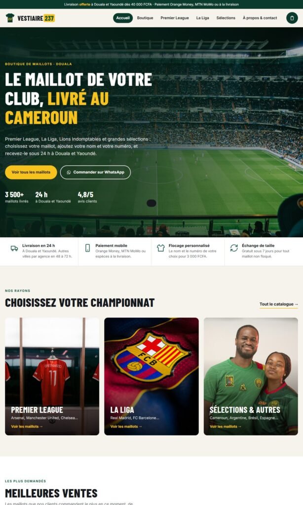Vestiaire 237 website – home page